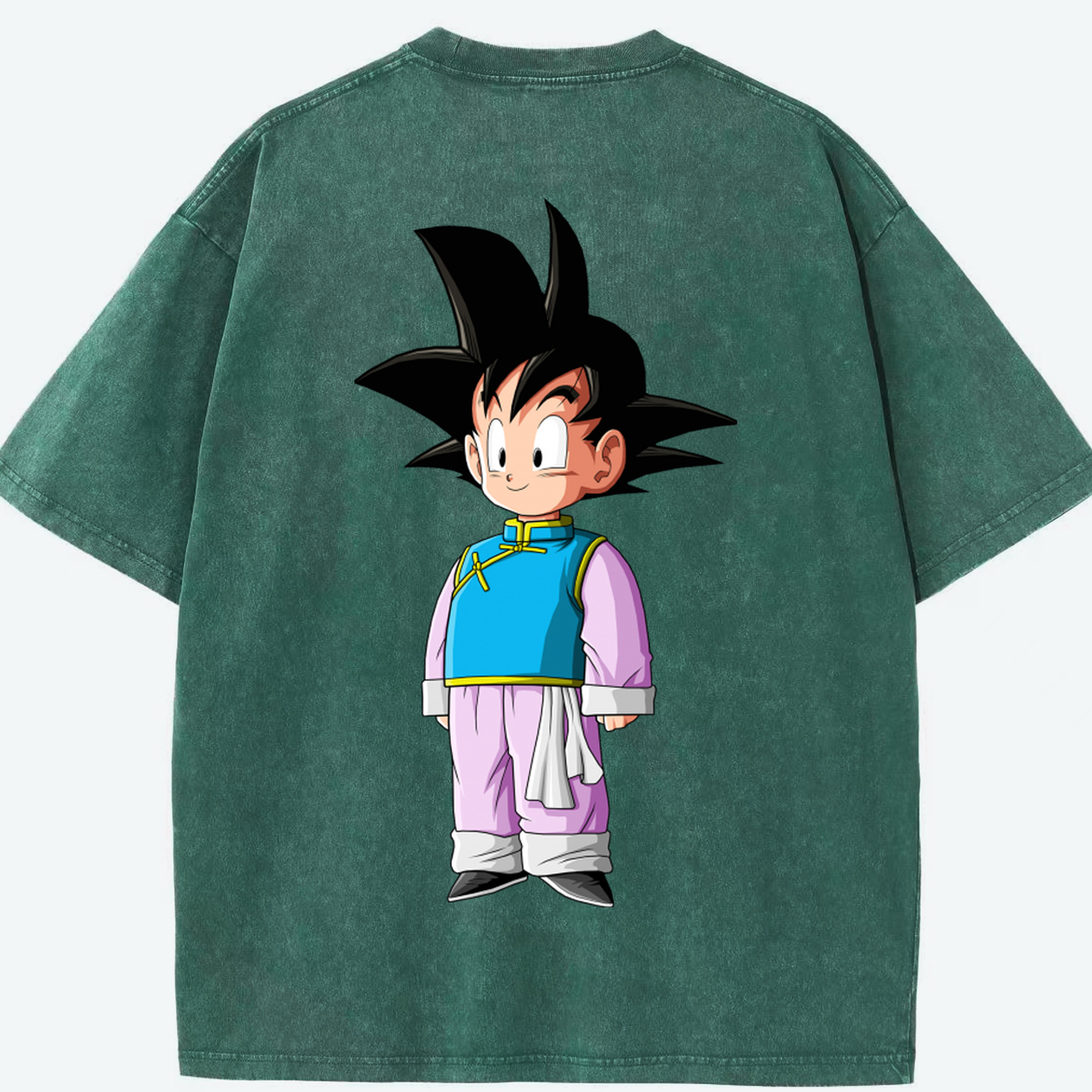 （画像用） ドラゴンボール 孫悟空（そん ごくう）Son Goku カカロット DRAGON BALL Kakarotto 綿100% ヴィンテージ風 半袖Tシャツ（背面プリント）